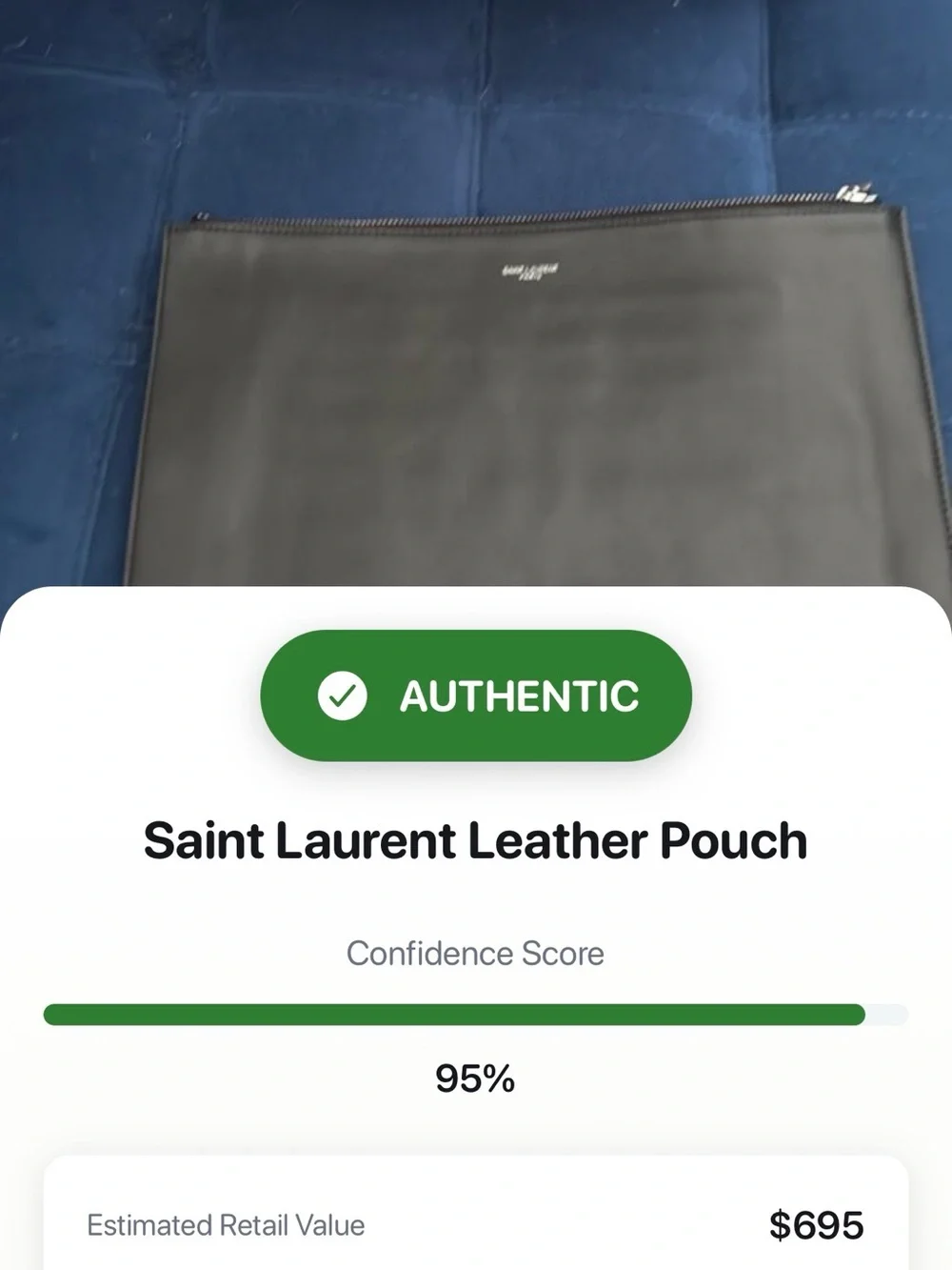 Saint Laurent Black Leather Laptop Sleeve